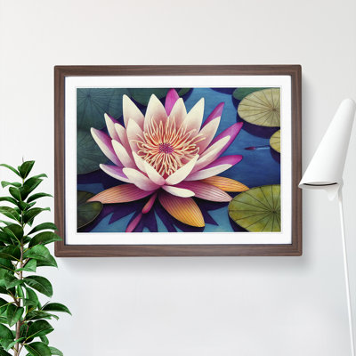 Glowing Water Lily Flower - Framed Print