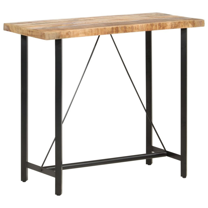 Sean Solid Wood Top Metal Base Dining Table, H107 x L120 x W58cm