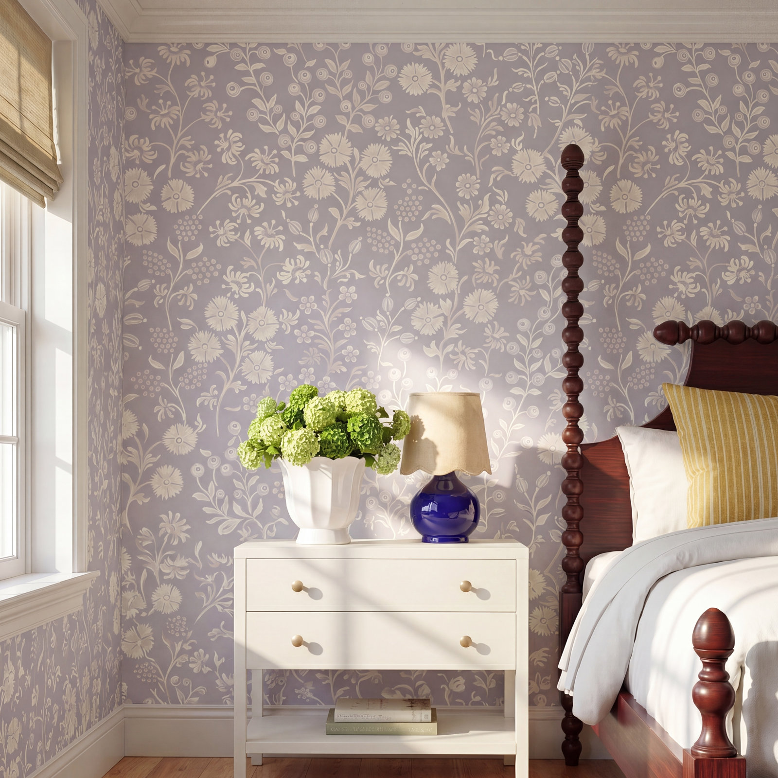 Dawna Floral Wallpaper, Blue