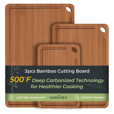 3-Piece Bamboo Cutting Board Set