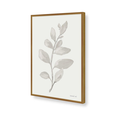 Élégantes feuilles grises I print