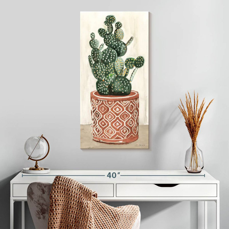 Cactus en pot I, H 30 po x l 15 po