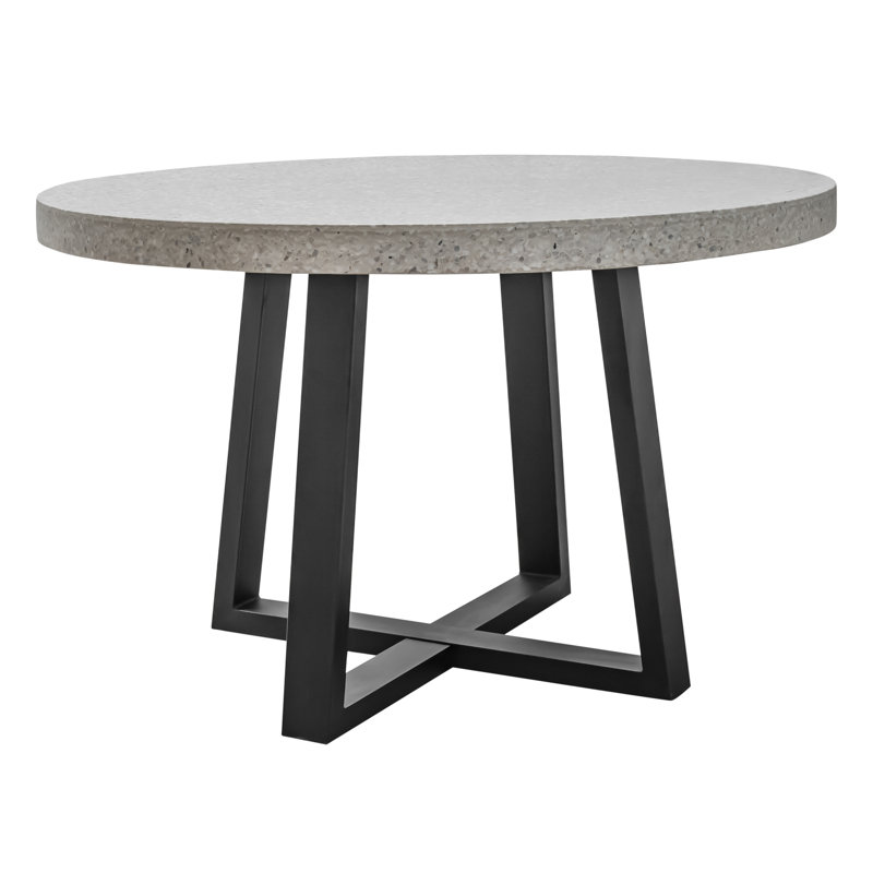 Table de salle à manger en béton Sherril, Gris clair