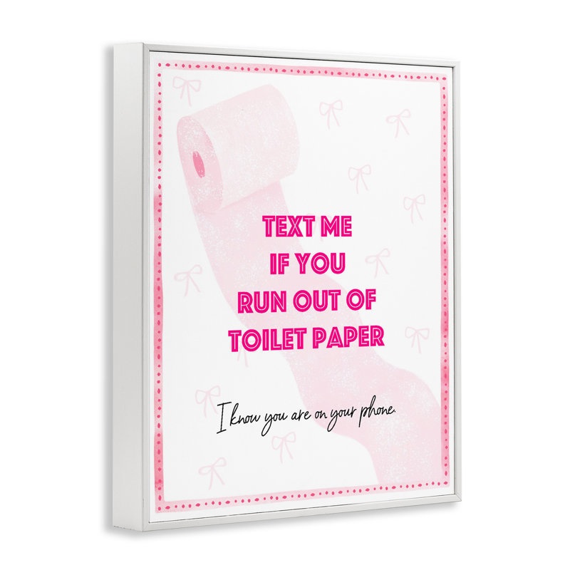 Texte rose pour papier de toilette, estampe numérique, design par Ziwei Li, H 14 po x l 11 po