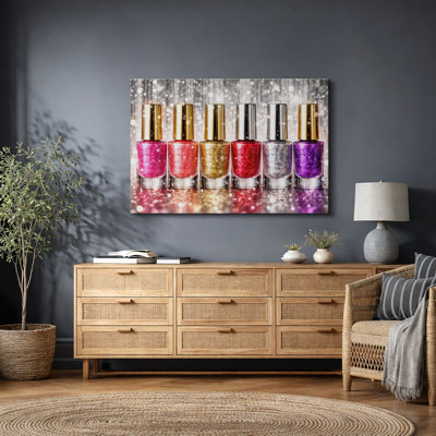 Œuvre de vernis à ongles scintillant, images de beauté scintillantes, impression sur toile encadrée
