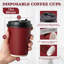 80 Pack Insulated Ripple Wall 12 Oz Disposable Paper Cups, Three Layer Insulated Hot Paper Coffee Cups With Lid And Straws For Parties, Picnics, And Travel