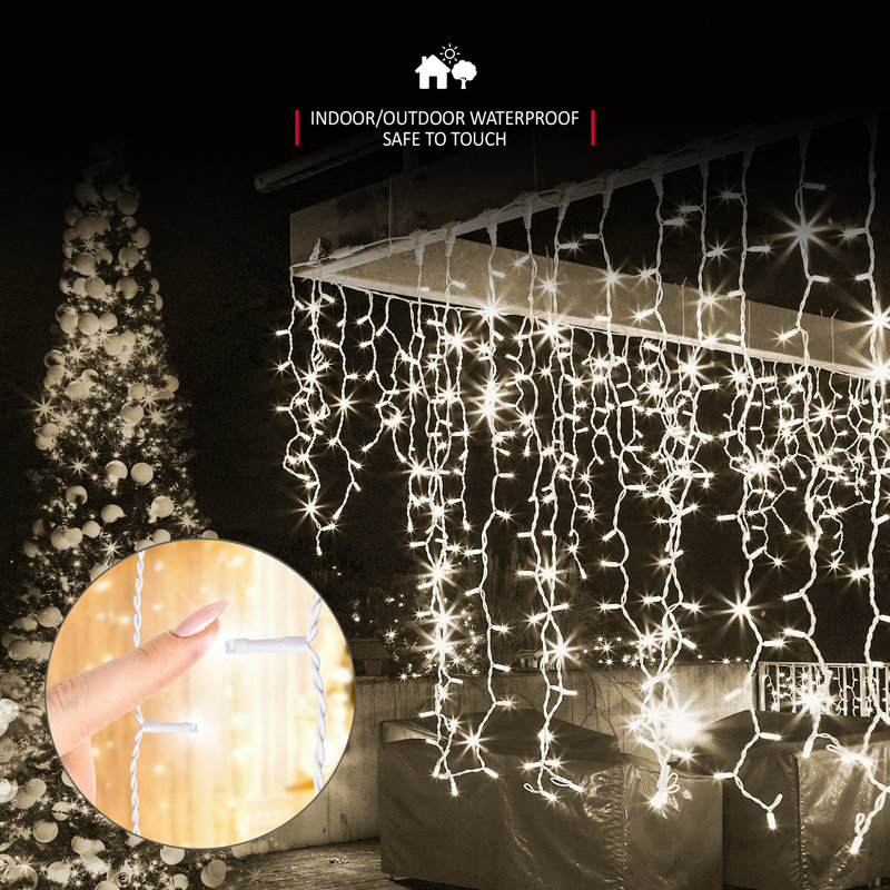 NETTA Icicle Fairy Christmas Lights - 1000 LED / 30M Lit-Length, Warm White