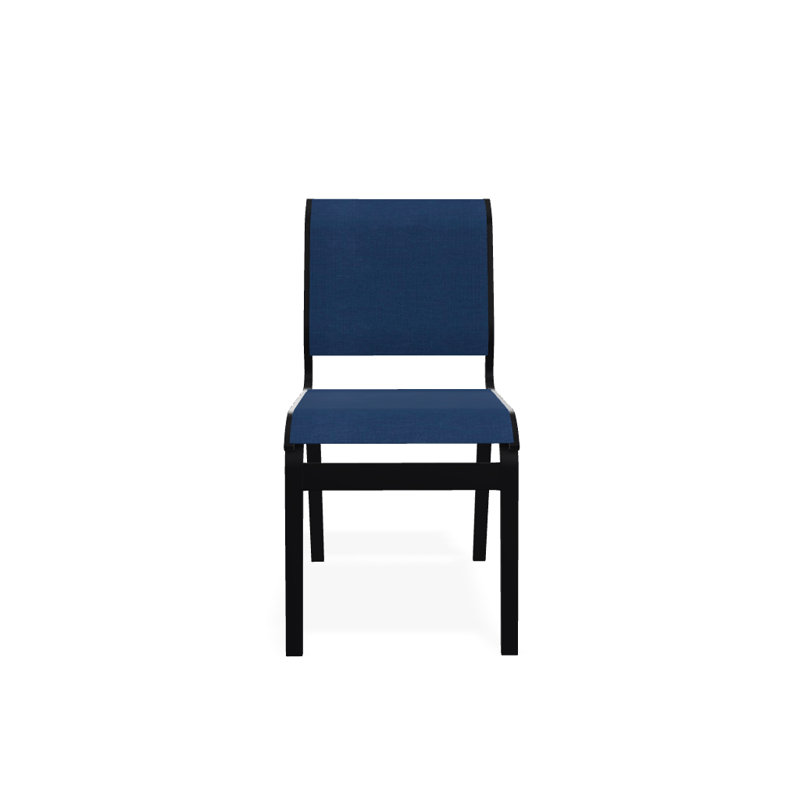 Chaise d'appoint de salle à manger Hiraku, Désert texturé, Cobalt 35D Sunbrella®