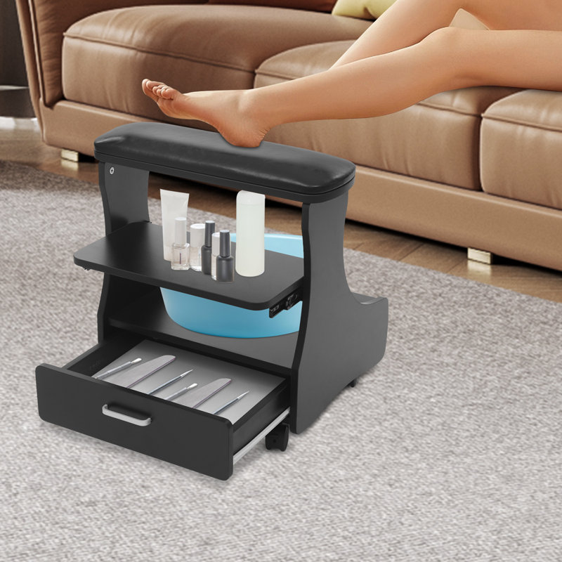 Repose-pieds manucure avec roues Support pour repose-pieds