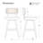 Upholstered Swivel Counter Stool with Walnut Bentwood Frame-1421055074-1421553972