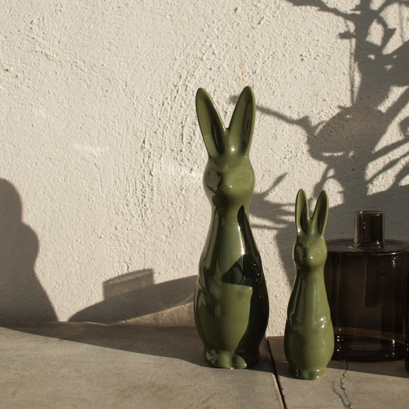 Petit lapin suédois vert brillant petit, H 10,63 po x l 3,15 po x P 3,15 po