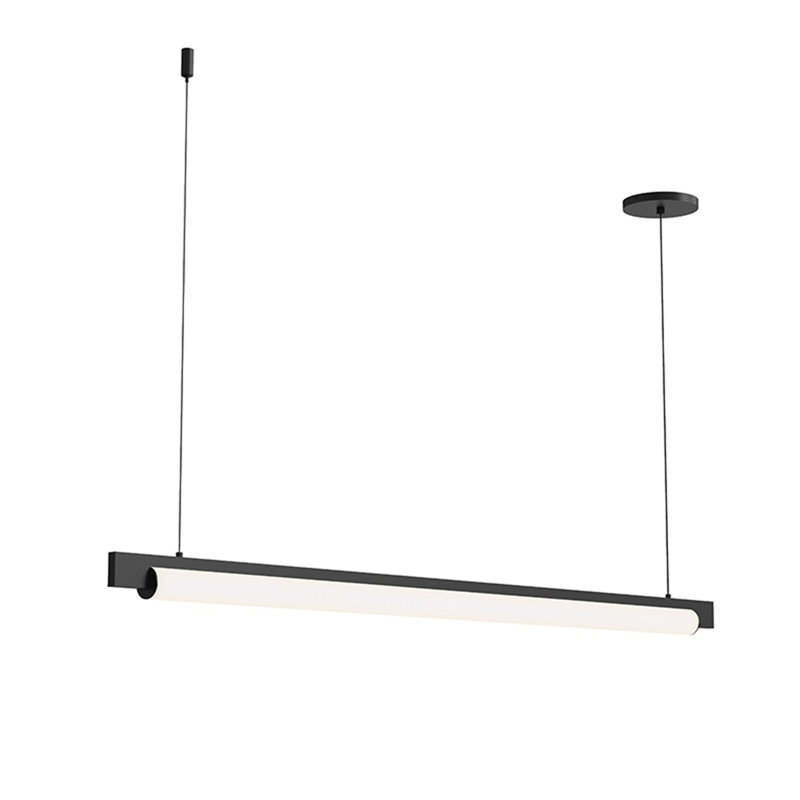 Keel Modern LED Pendant in Satin Black - Indoor/Outdoor 44"