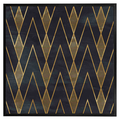 Artjem Gold Geometreic Lines - Square Print