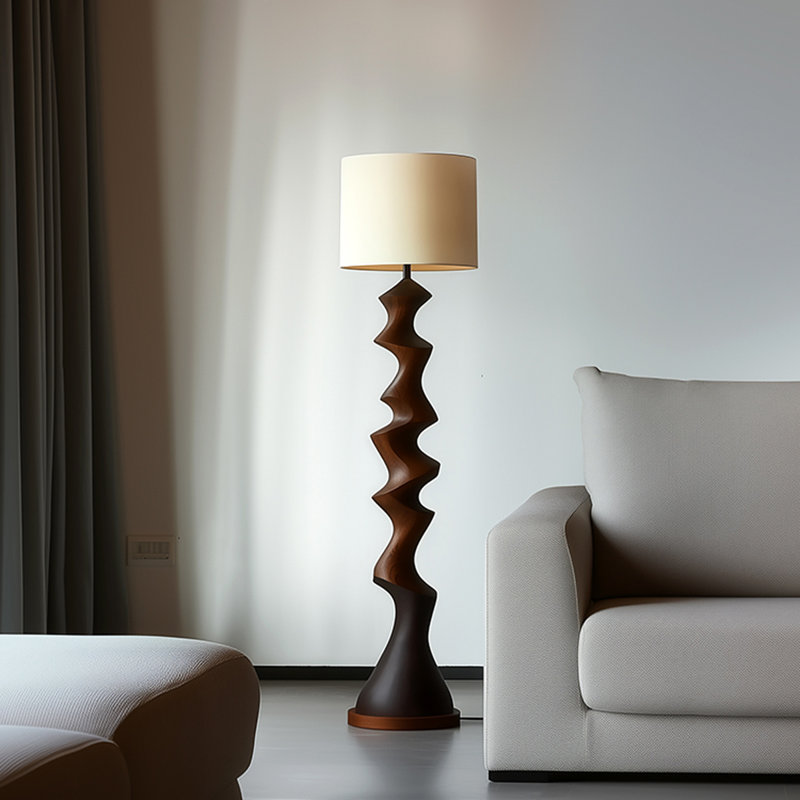Lampe de salon rétro en bois massif