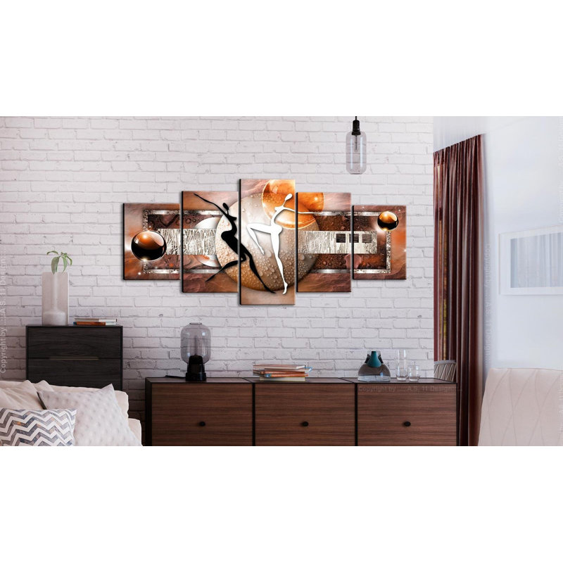 Danse des éléments: Terre sur toile, reproduction de 5 pièces, H 40 po x l 80 po x P 0,7 po