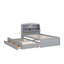 Lit plateforme double en bois avec lit gigogne, tête de lit et tiroirs-1102893986
