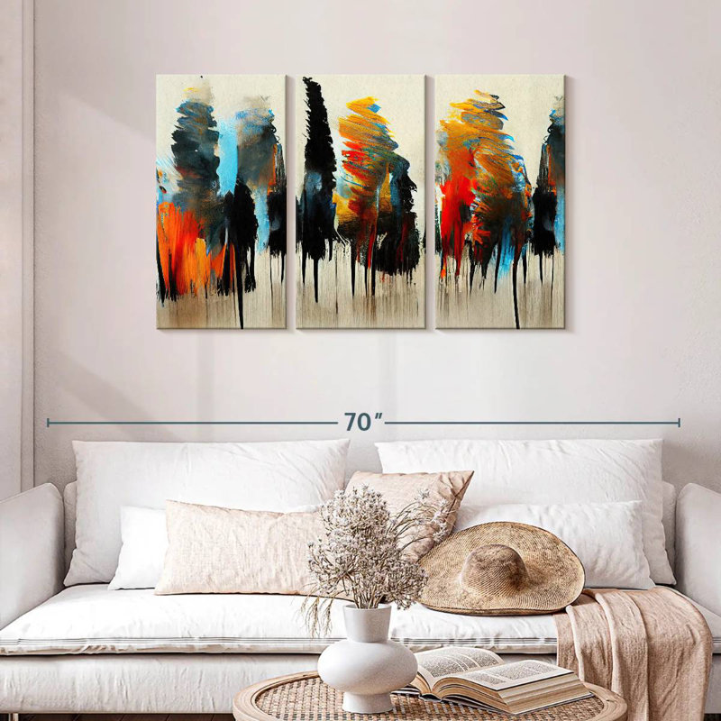 Avery Abstract Autumn Forest, 28" H x 45" W