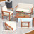 4 Pieces Patio Furniture Set Acacia Wood Porch Chairs w/ Table-1773524509