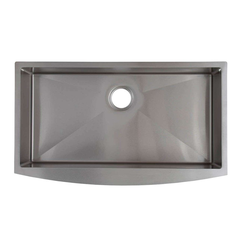Single Bowl Stainless Steel Kitchen Sink, Light Gray, 36" L x 21" W