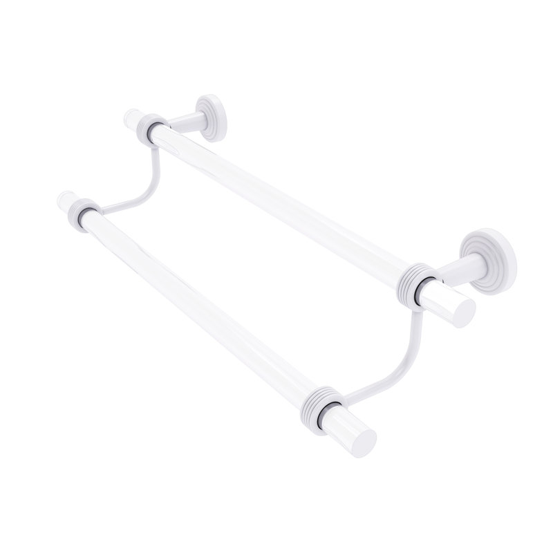 Double barre à serviettes murale Pacific Beach, Blanc mat, H 7,785 po x l 22 po x P 5,3 po
