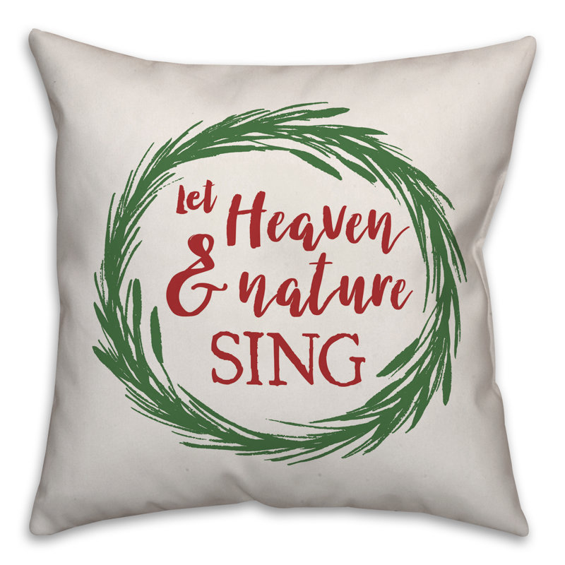  Housse de coussin Let Let Heaven and Nature Sing, 16 po x 16 po, Polyester/ Bourre en polyester