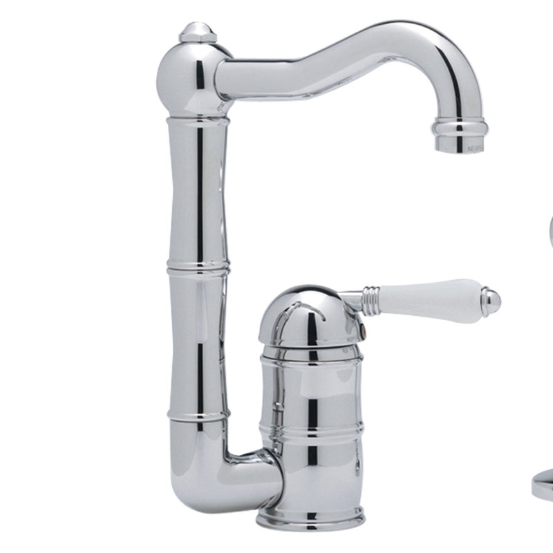 Acqui® Column Spout Lever Handle Bar/Food Prep Faucet, Polished Nickel, Without Side Spray, Porcelain Lever Handles