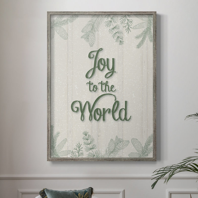 «Joy to the World», reproduction encadrée - bois massif, H 11 po x l 9 po