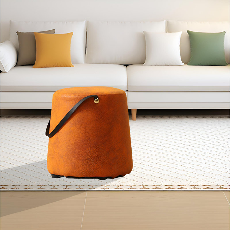 Tabouret d'appoint en bois massif Kadis, Orange
