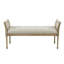 Banc d'appoint de couleur naturelle avec pieds en bois massif et assise rembourrée de 10,5 po de hauteur