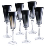 Colored Champagne Flute Glasses - Purple Toasting  Flute Glass - Set of 6 -  7 oz -Made in Europe
