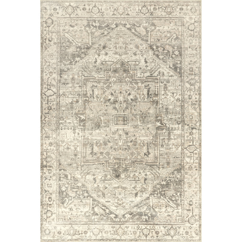 Brielle SpinClean Machine Washable Vintage Medallion Area Rug, Rectangle 3' x 5'