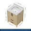 Ensemble de meuble-lavabo simple autoportant 24 po Aura avec plateau et dosseret en marbre d'ingénierie Aura-365611728