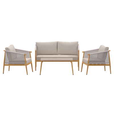 282cm Wide Straight Patio Sofa with Cushions