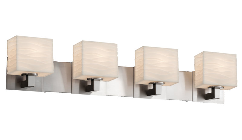 Éclairage pour meuble-lavabo 4 lumières Donasia, Bronze foncé