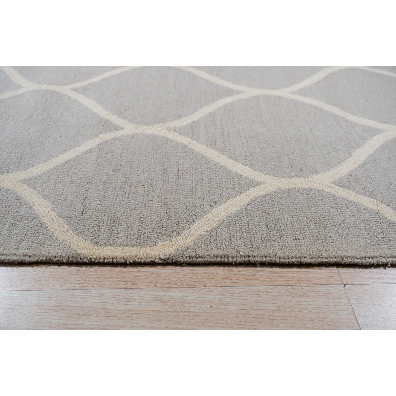 Hand Tufted Wool Area Rug in Gray, Gray