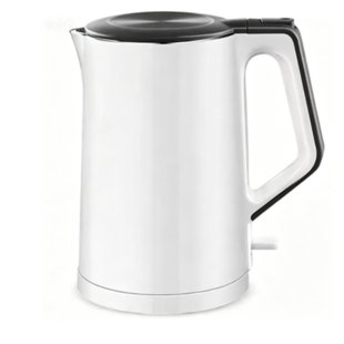 Stainless steel electric kettle, large capacity, boils water quickly, double-walled anti-scalding design, safe and worry-free for home use.
