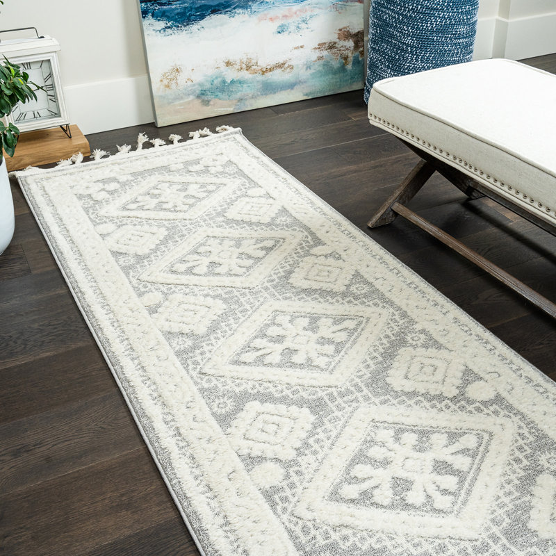 Tapis à poil long Dili Westerner, Tapis de couloir 2 pi 7 po x 8 pi