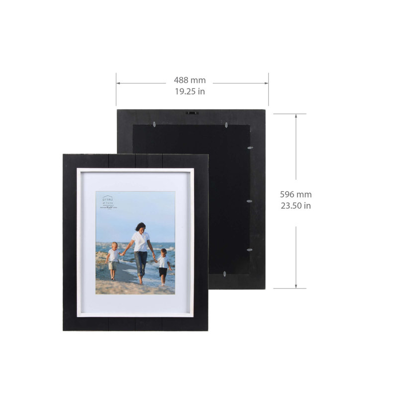Coastal Black Distressed Wood 11x14 Matted Wall Frame