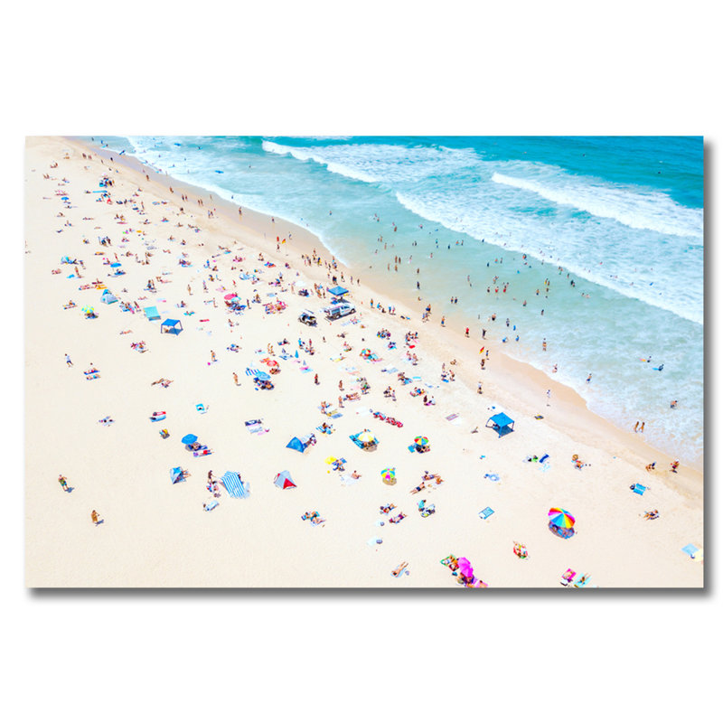 Busy Beach Print, 40" H x 60" W x 1.5" D, Aluminum