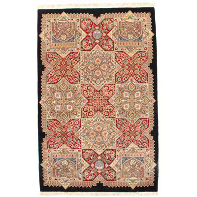 Tabriz Wool Southwestern Area Rug in Red/Cream