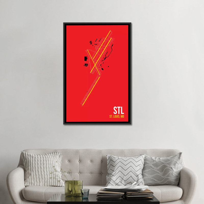 « st. louis lambert », reproduction d’impression sur toile, H 26 po x l 18 po x P 1,5 po, Toile avec cadre noir, Pas de tapis