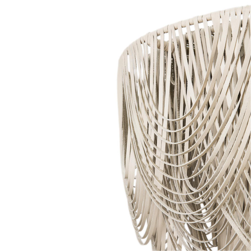 Medium Leather Fringe Flushmount Chandelier, 22" H x 28" W x 28" D