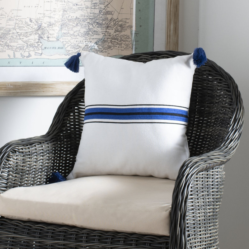 Orlanda Tassels Cotton Reversible Throw Pillow