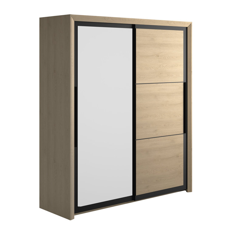 Roemer 2 Door Manufactured Wood Wardrobe, Natural Chestnut