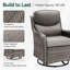 Fauteuil coulissant pivotant en osier avec coussins et table d'appoint 7 pièces Simle-110925339-110925342