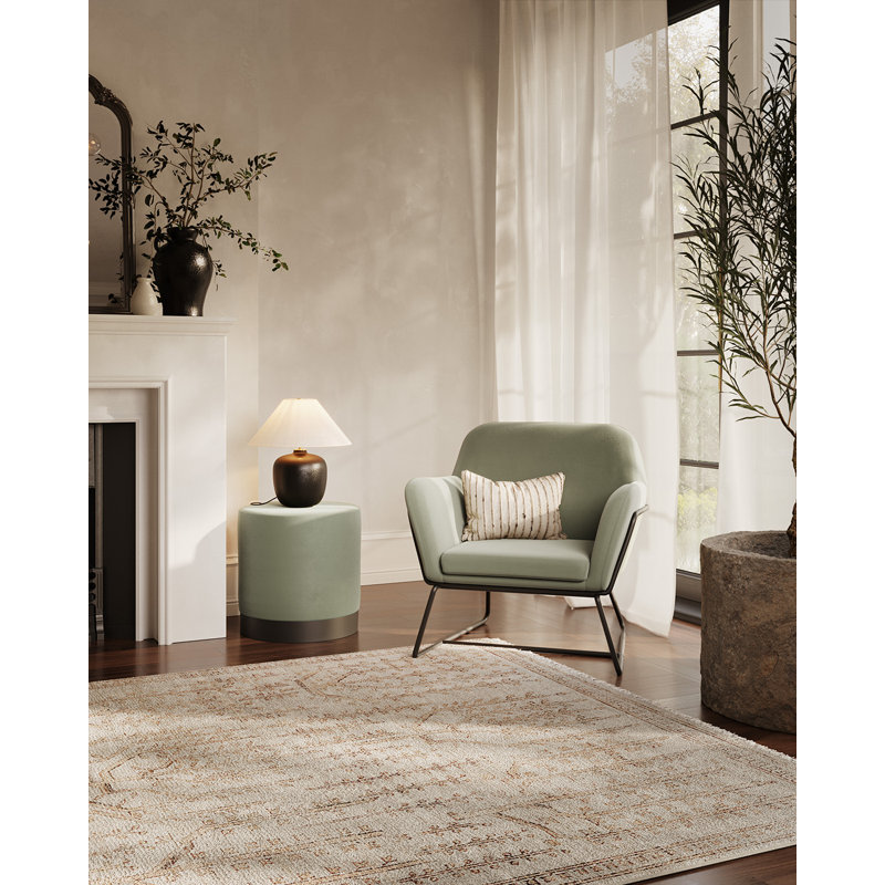 Velvet Armchair, Black, Sage
