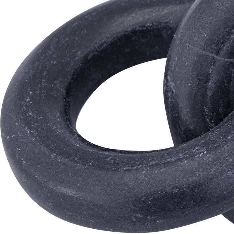 Rings Marble Decorative Object, Black