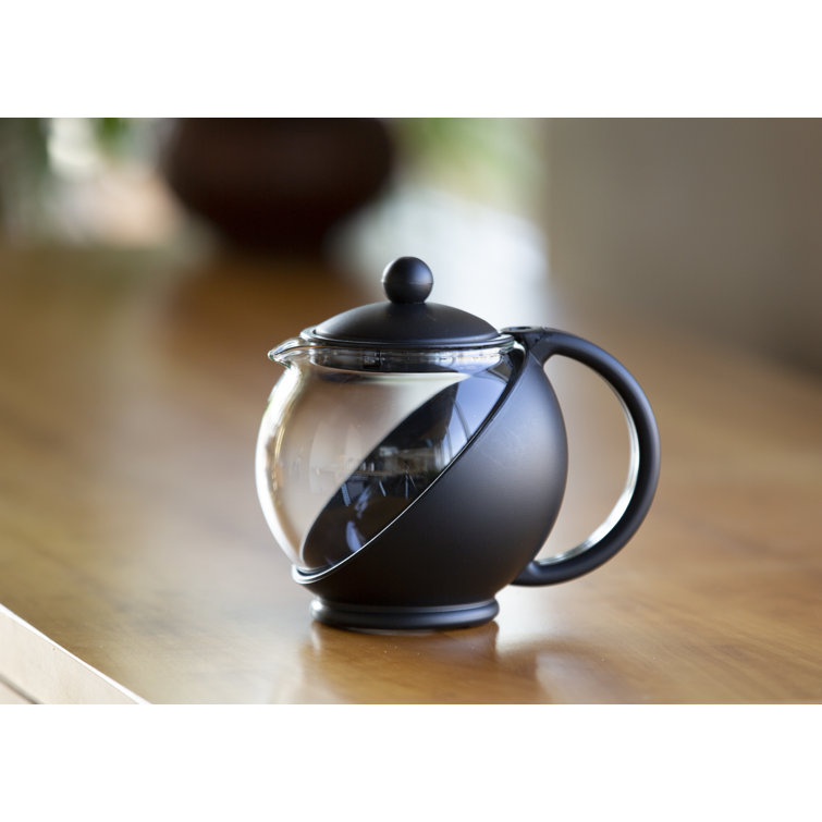 A 'bodum' Glass Teapot Black Plastic Handle and Press Plastic Infuser to  Steep Loose-leaf Tea Styled for Use 24 Oz. Teapot 