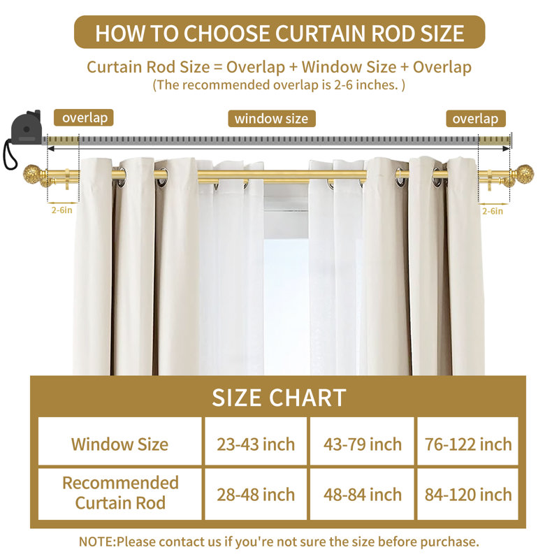 Takehito Adjustable Double Curtain Rod, 28" - 48"