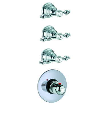 Robinet thermostatique intégré Epoque avec trois poignées de contrôle de volume